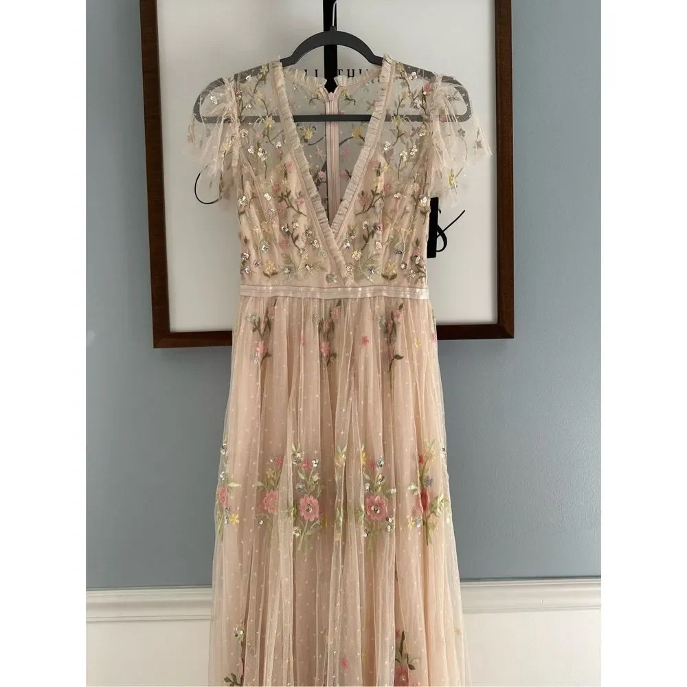 New BHLDN x NEEDLE & THREAD PETUNIA GOWN sz 0 - Picture 5 of 9